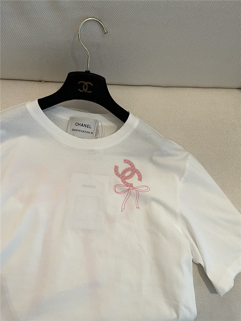 Ch**el loose-fitting printed short-sleeved replica clothes