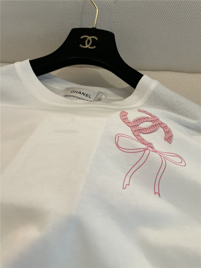 Ch**el loose-fitting printed short-sleeved replica clothes