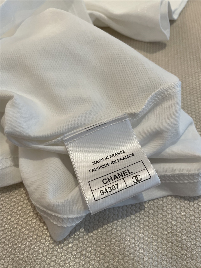 Ch**el loose-fitting printed short-sleeved replica clothes