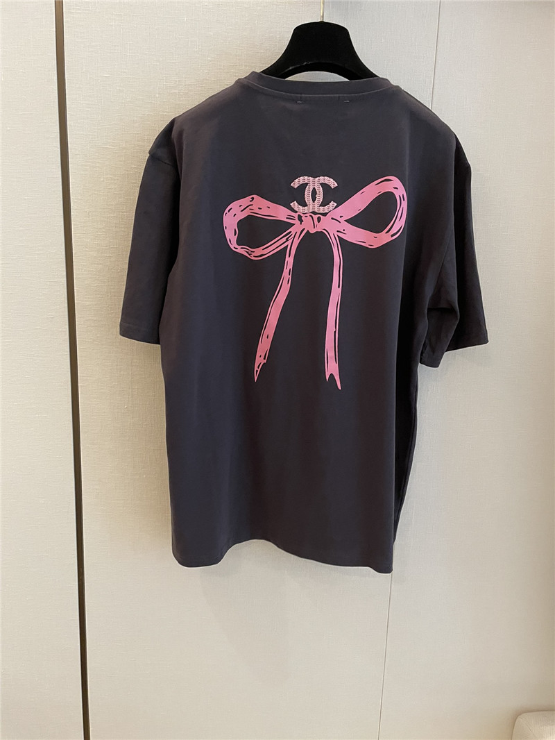 Ch**el loose-fitting printed short-sleeved replica clothes