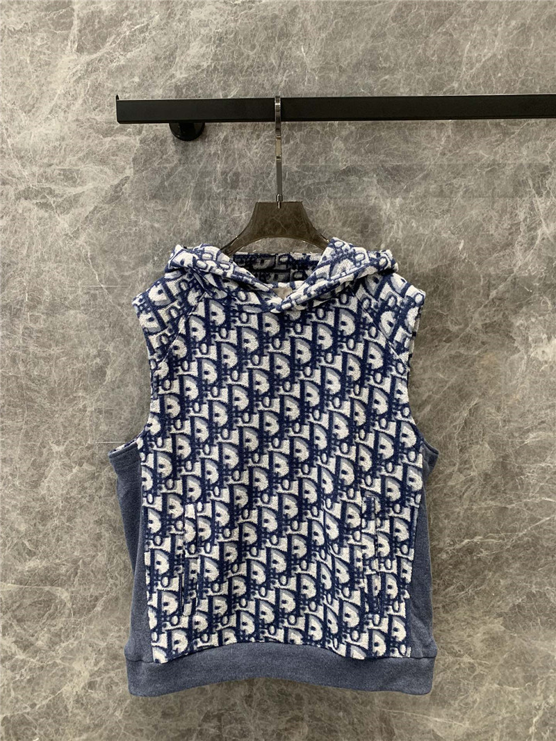 D10r monogram sleeveless hooded sweatshirt vest replicas clothes