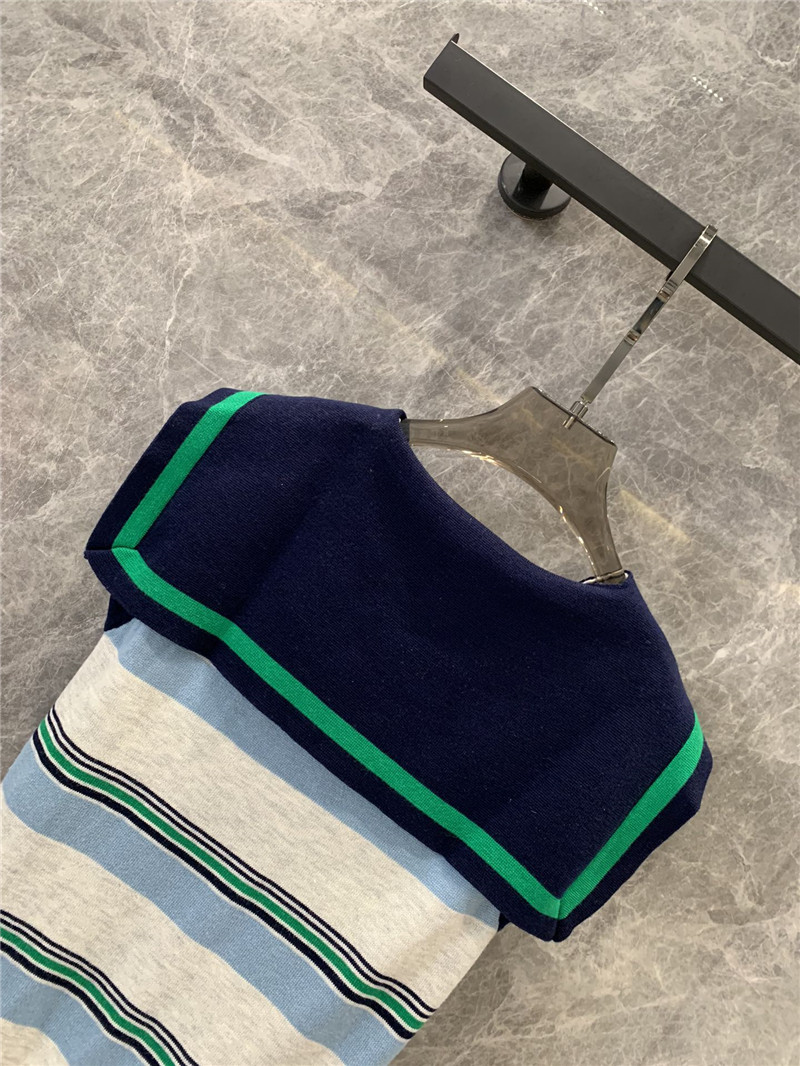 M1um1u navy style sailor collar striped knitted top replicas clothes