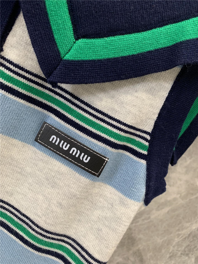 M1um1u navy style sailor collar striped knitted top replicas clothes