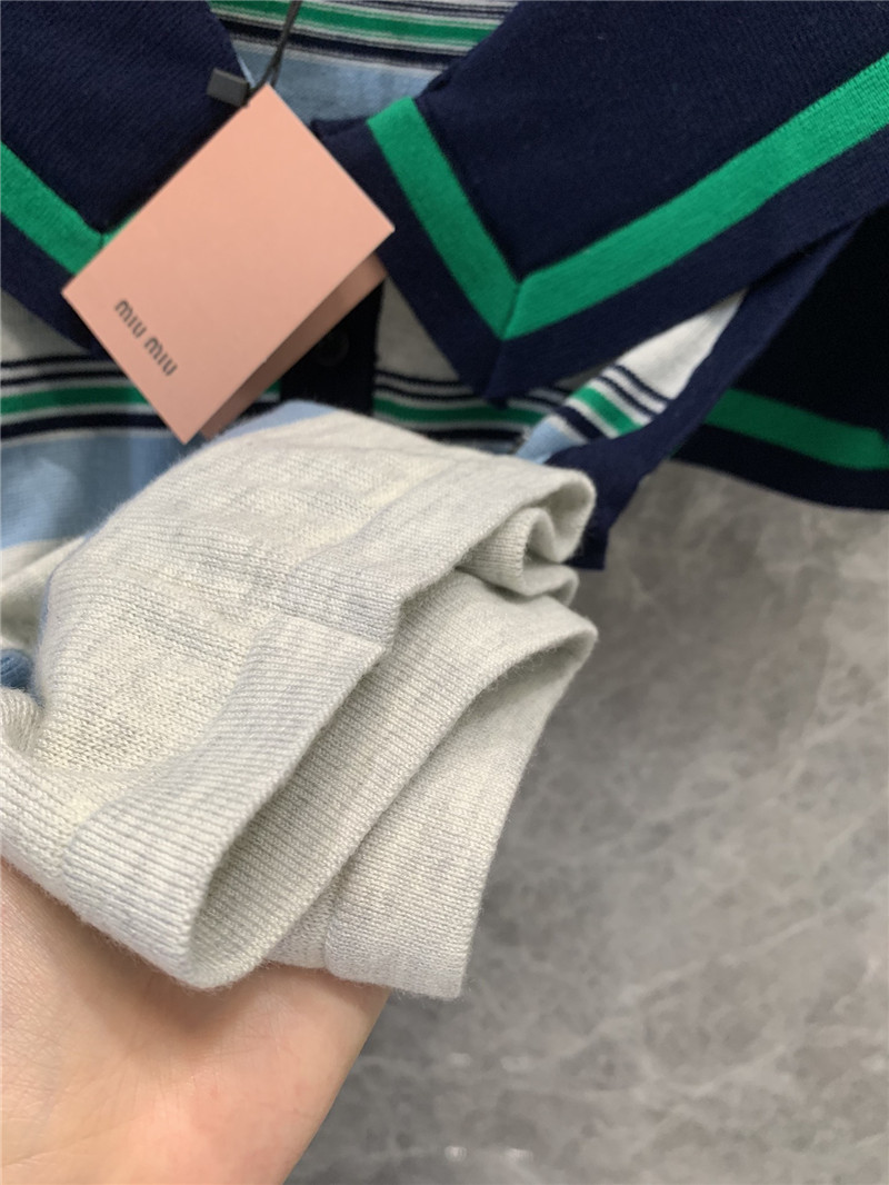 M1um1u navy style sailor collar striped knitted top replicas clothes