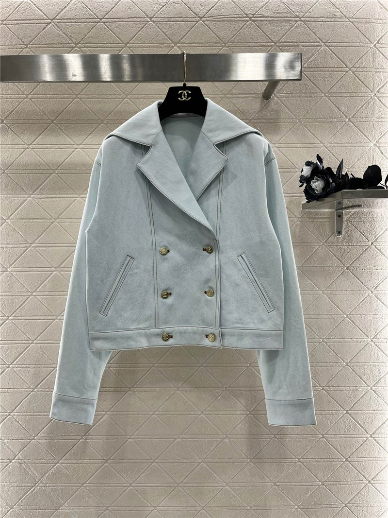 Ch**el shawl lapel denim jacket replica designer clothes