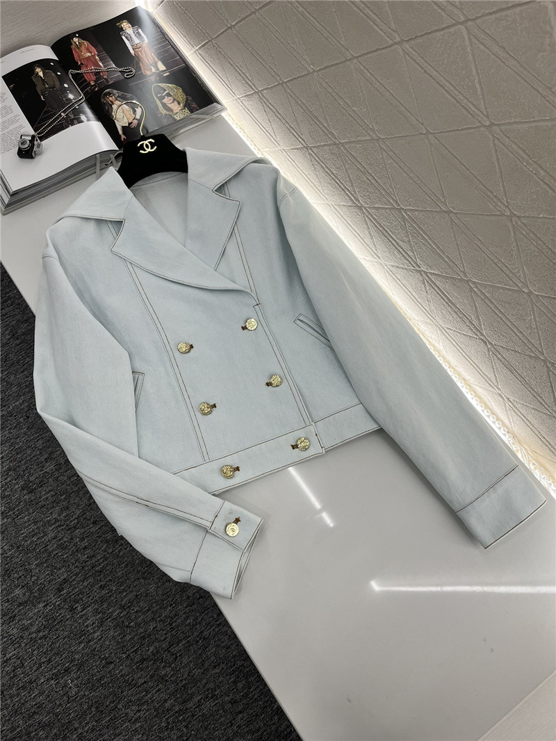 Ch**el shawl lapel denim jacket replica designer clothes