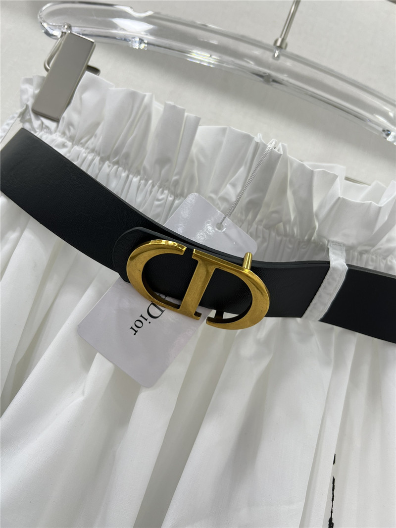 D10r waistband lace pleated ink painting long skirt replica clothing