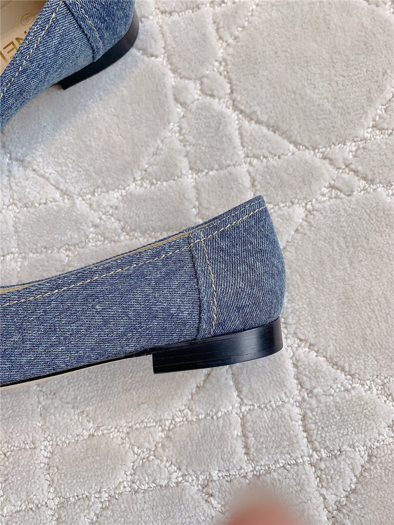 Ch**el denim navy ballet flats