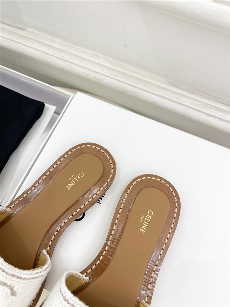 Ce1i*e lympia mule in white triomphe jacquard wool