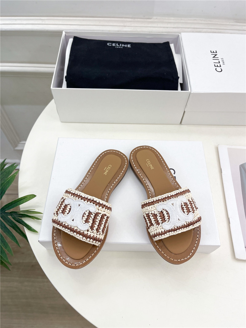 Ce1i*e lympia mule in beige and white raffia