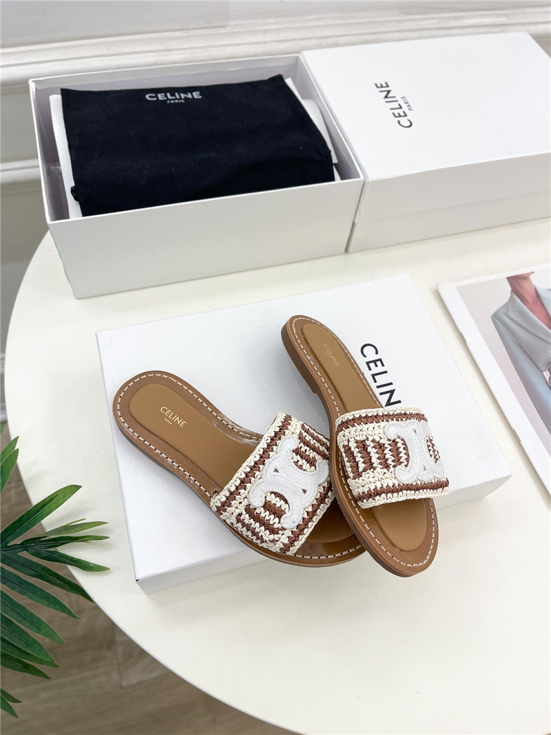 Ce1i*e lympia mule in beige and white raffia