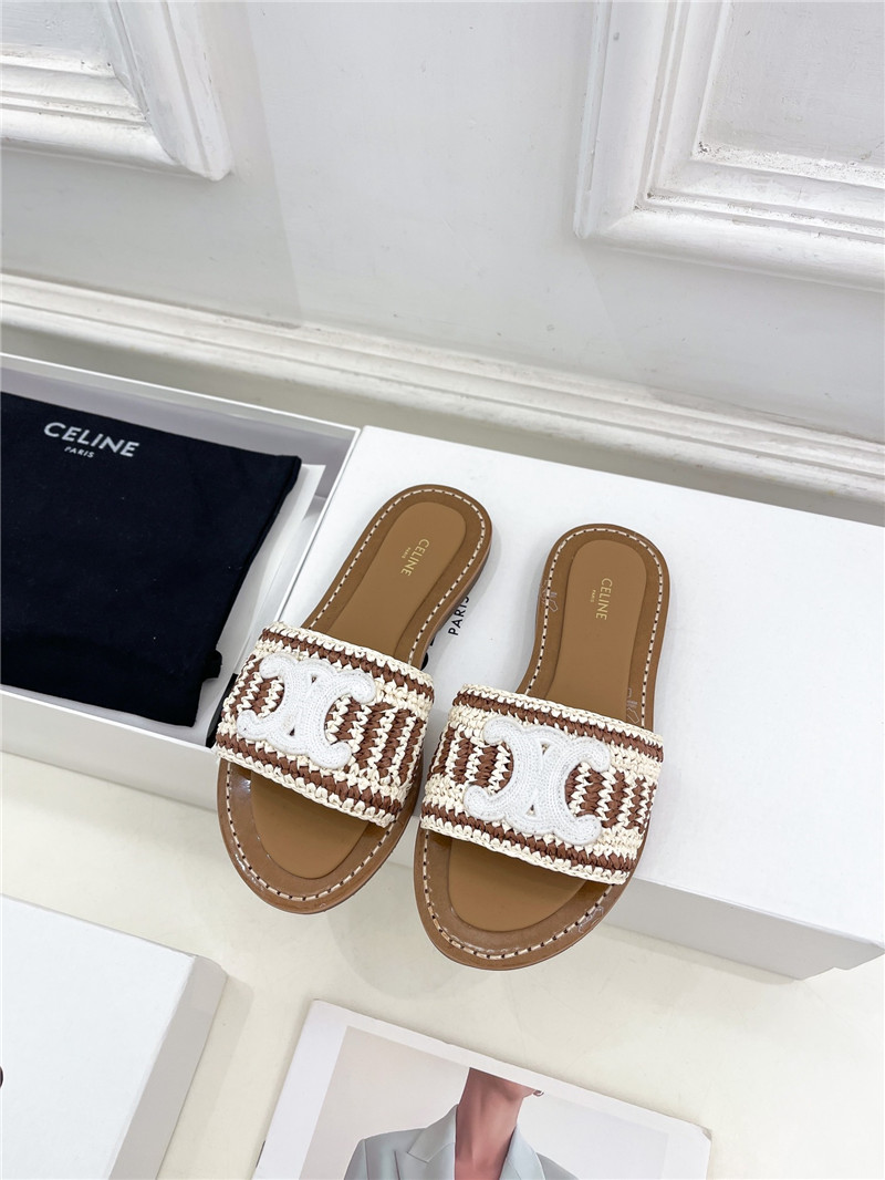 Ce1i*e lympia mule in beige and white raffia