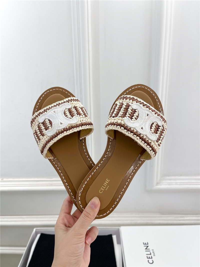 Ce1i*e lympia mule in beige and white raffia