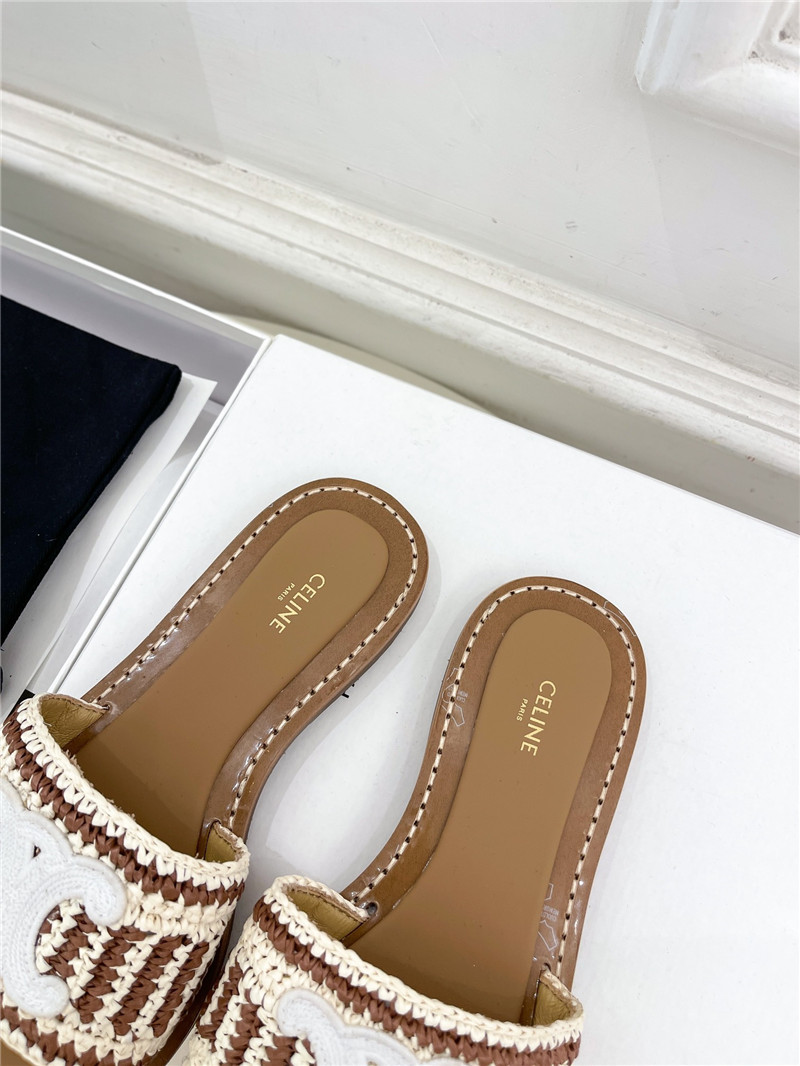 Ce1i*e lympia mule in beige and white raffia