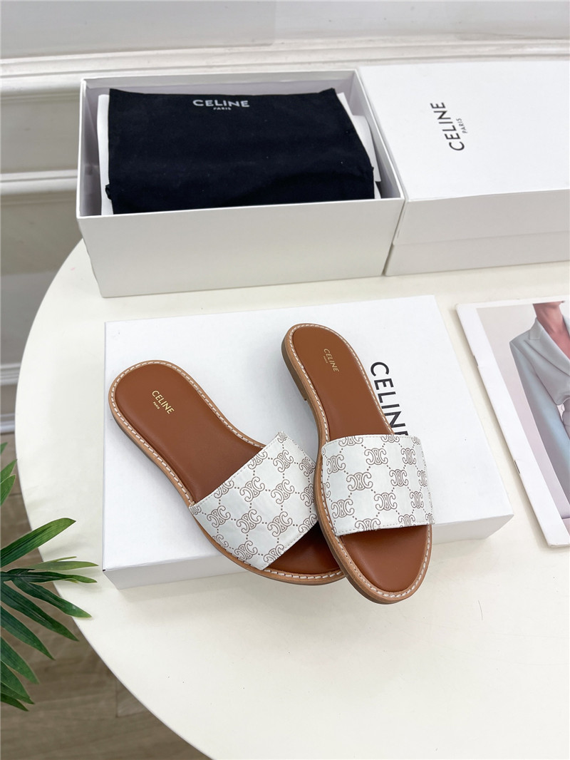 Ce1i*e lympia mule in white oblique jacquard canvas