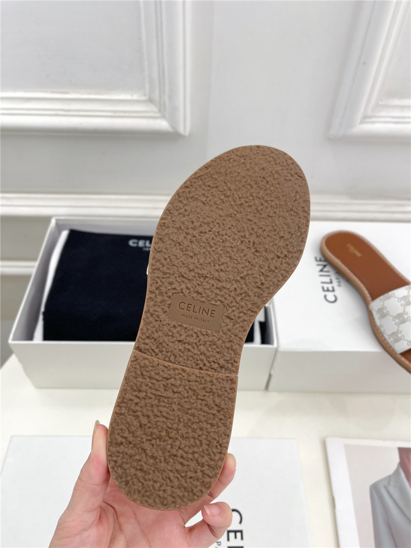 Ce1i*e lympia mule in white oblique jacquard canvas