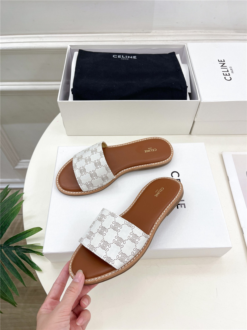 Ce1i*e lympia mule in white oblique jacquard canvas