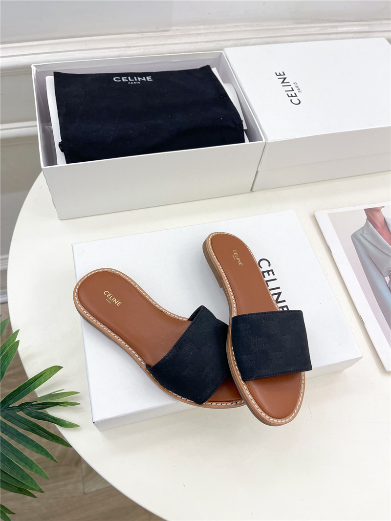 Ce1i*e lympia mule in black oblique jacquard canvas