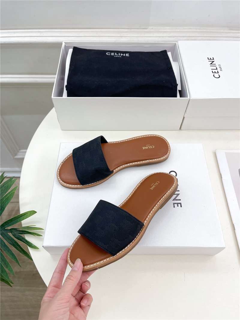 Ce1i*e lympia mule in black oblique jacquard canvas