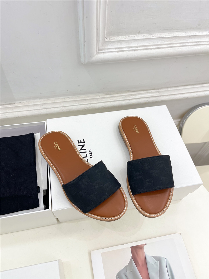 Ce1i*e lympia mule in black oblique jacquard canvas