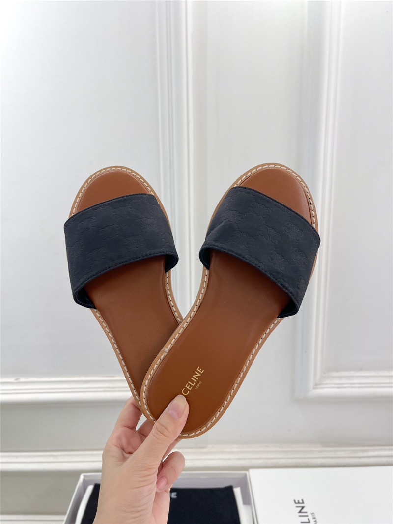 Ce1i*e lympia mule in black oblique jacquard canvas