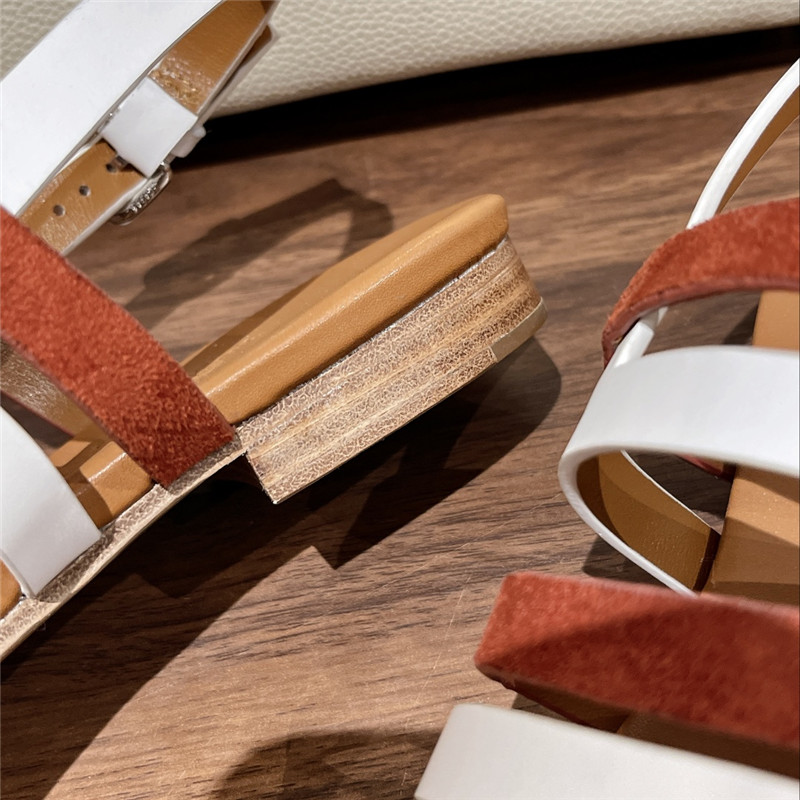 H**me5 ephese sandal in brown suede and calfskin