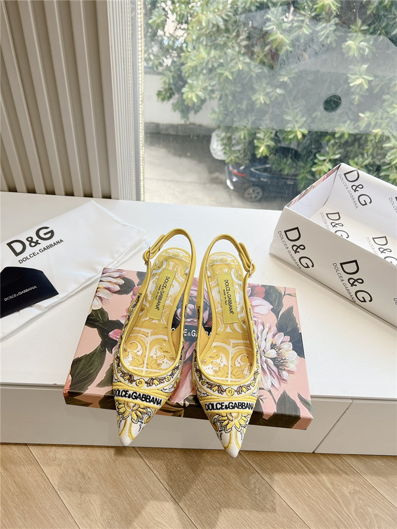 Dolce & Gabbana 60mm Slingbacks with Majolica Embroidery