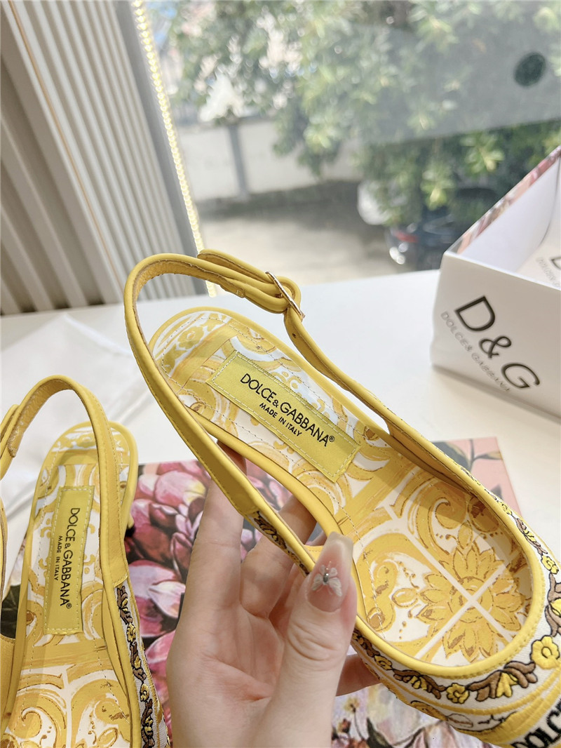 Dolce & Gabbana 60mm Slingbacks with Majolica Embroidery
