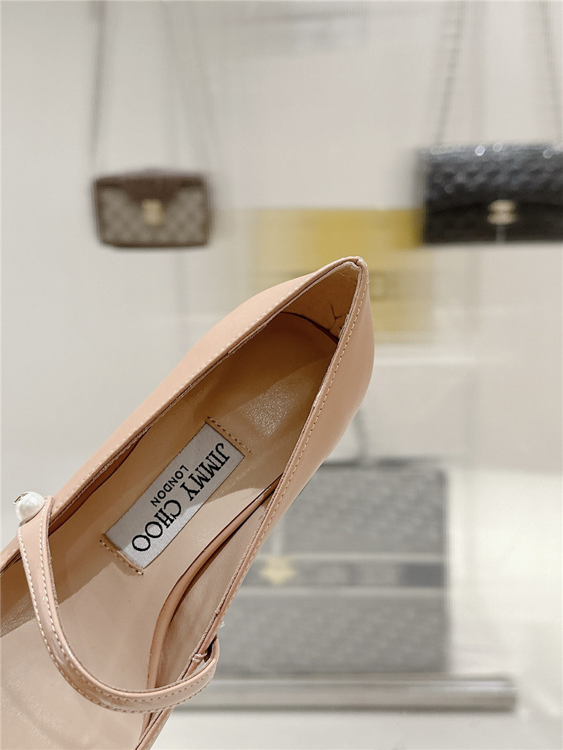 J1m*y Ch00 elisa 45 pink nappa and patent leather pumps