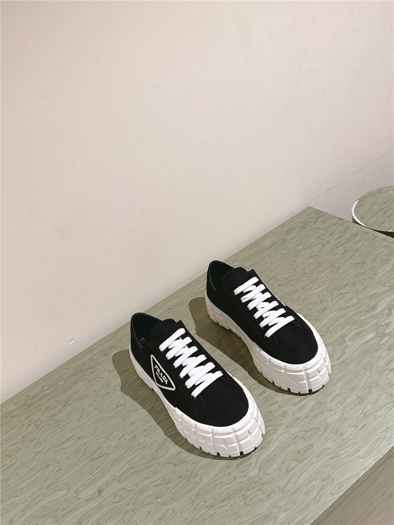 Pra*a double wheel re-nylon gabardine sneakers in black