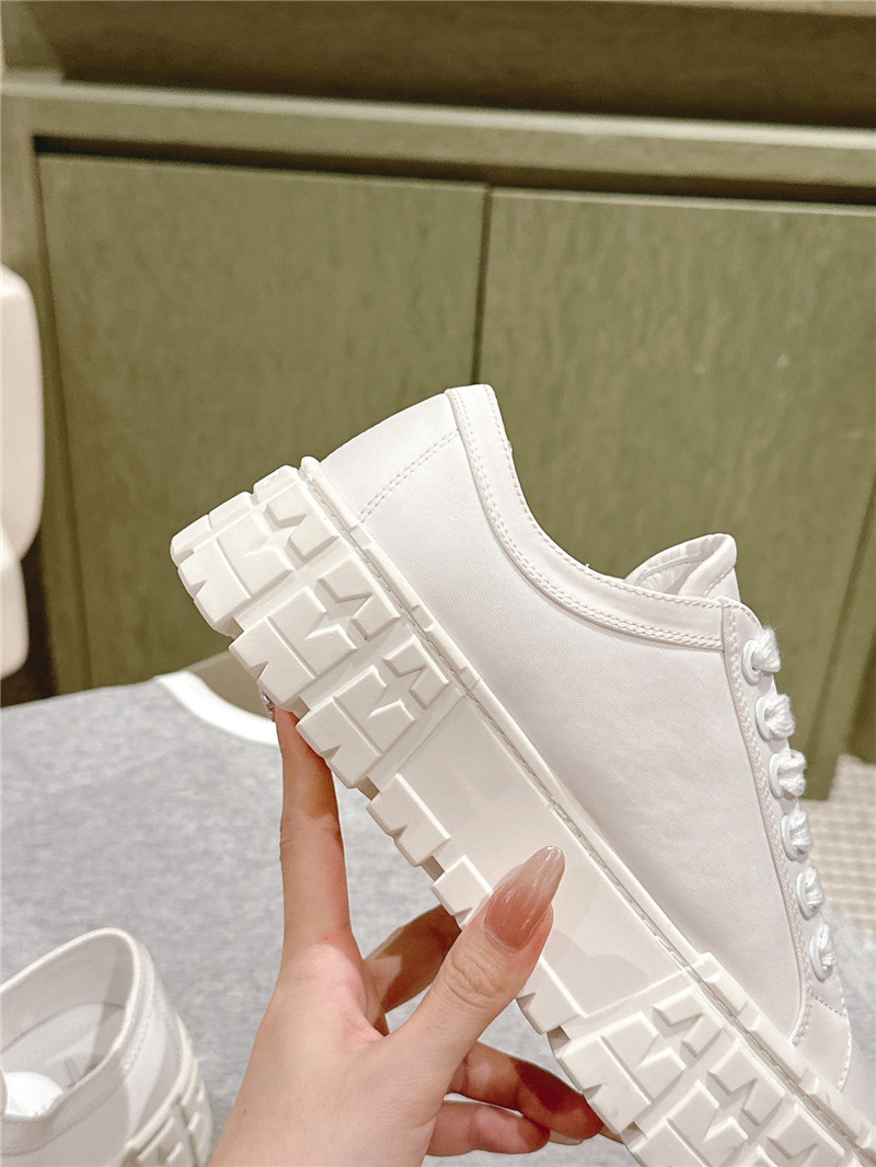 Pra*a double wheel re-nylon gabardine sneakers in white