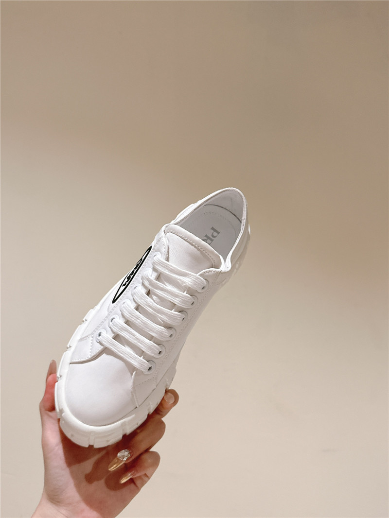 Pra*a double wheel re-nylon gabardine sneakers in white