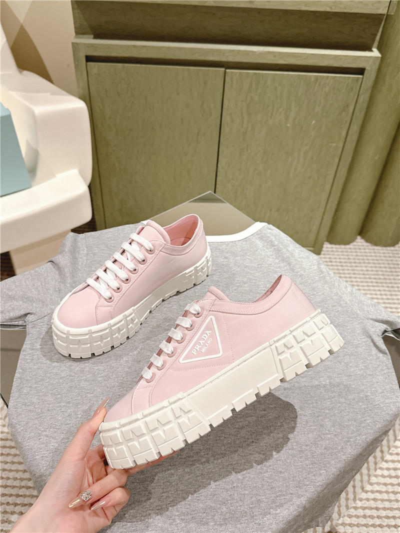 Pra*a double wheel re-nylon gabardine sneakers in pink