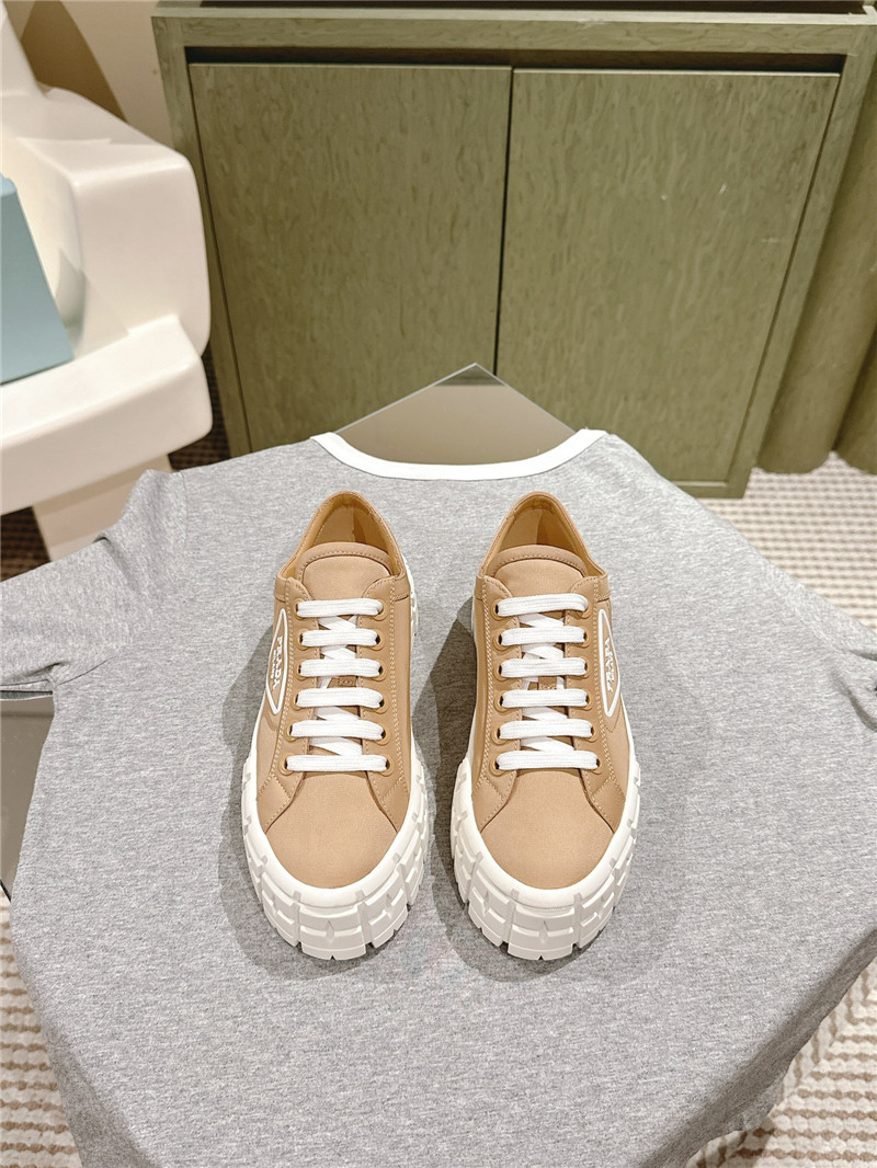 Pra*a double wheel re-nylon gabardine sneakers in brown