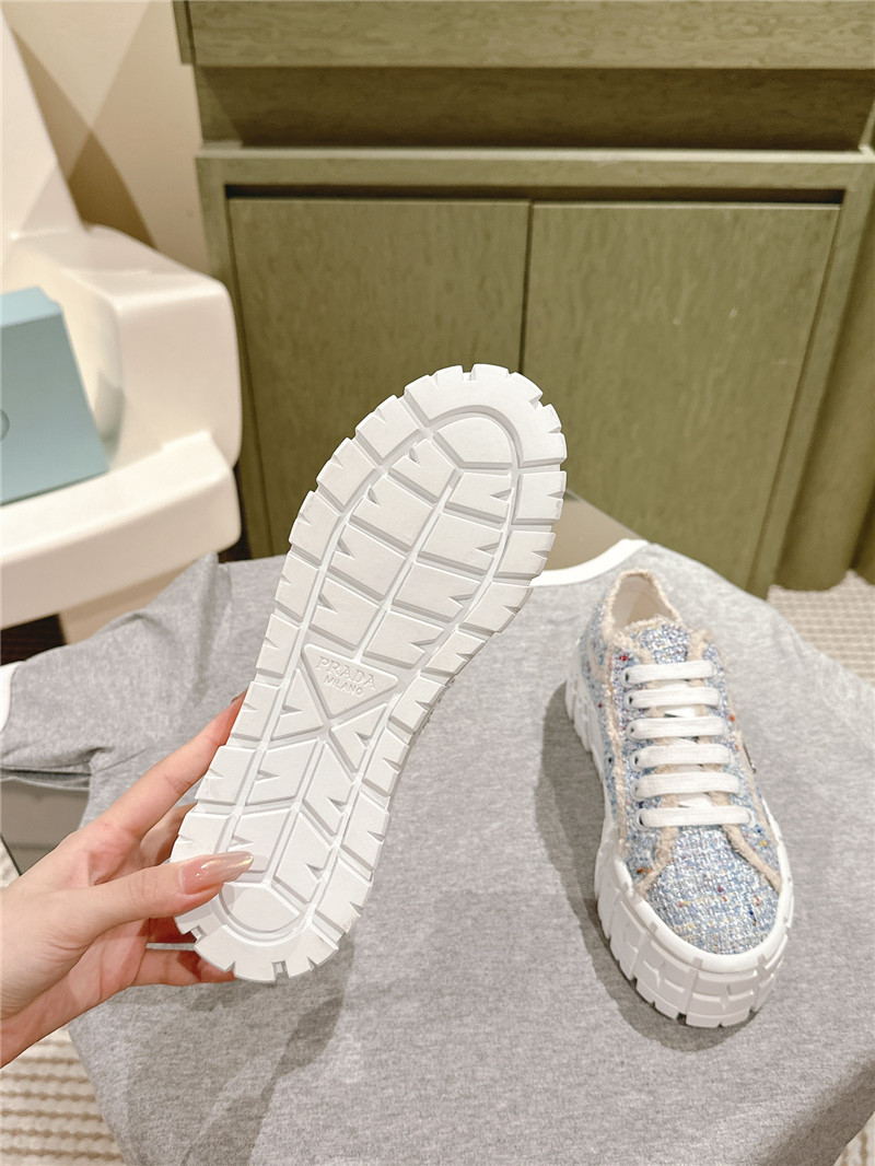 Pra*a double wheel tweed trainers