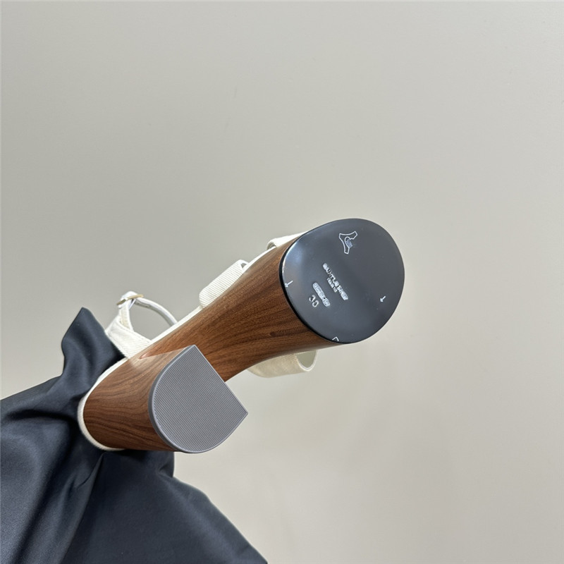 Sa1nt Lau*nt white wooden bianca platform sandals