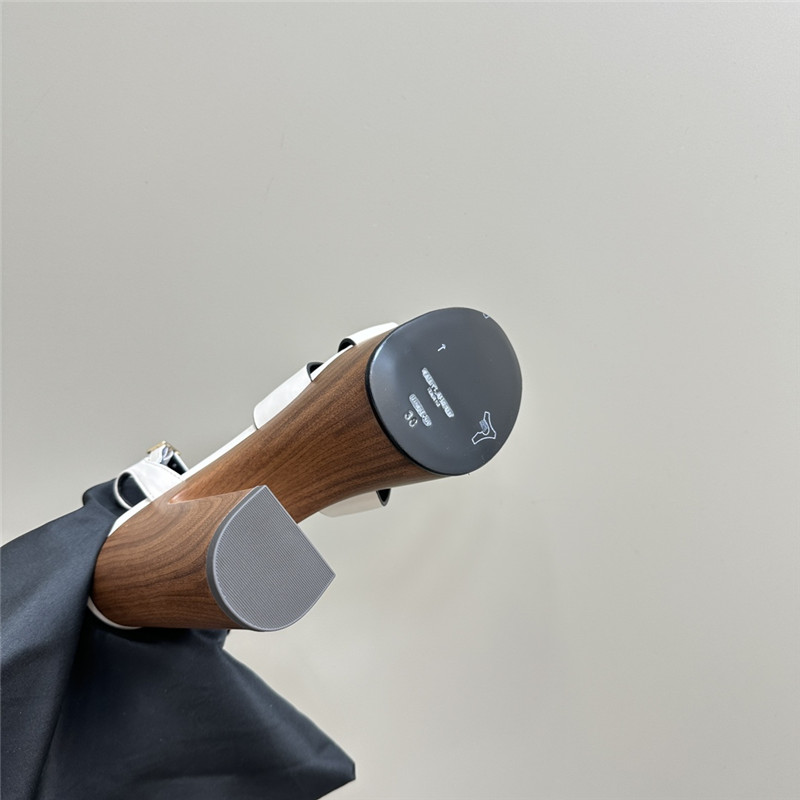 Sa1nt Lau*nt white and black wooden bianca platform sandals