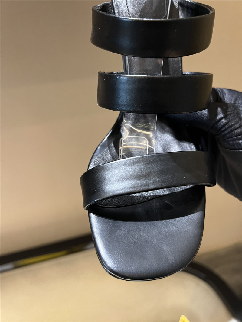 F**di first black strappy leather high-heeled sandals