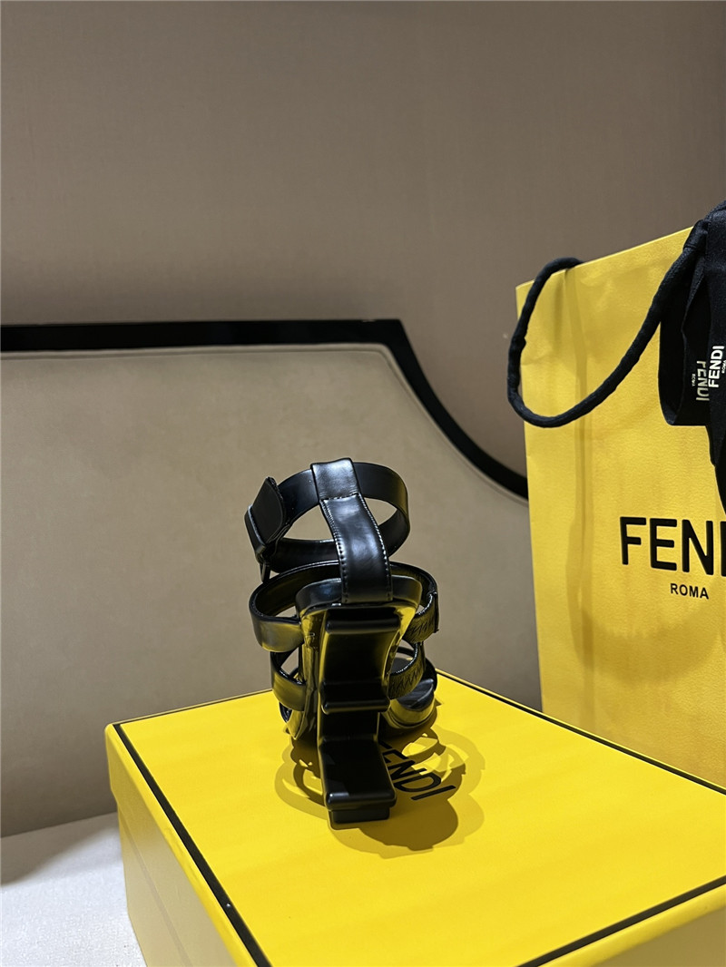 F**di first black strappy leather high-heeled sandals