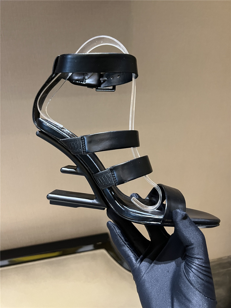 F**di first black strappy leather high-heeled sandals