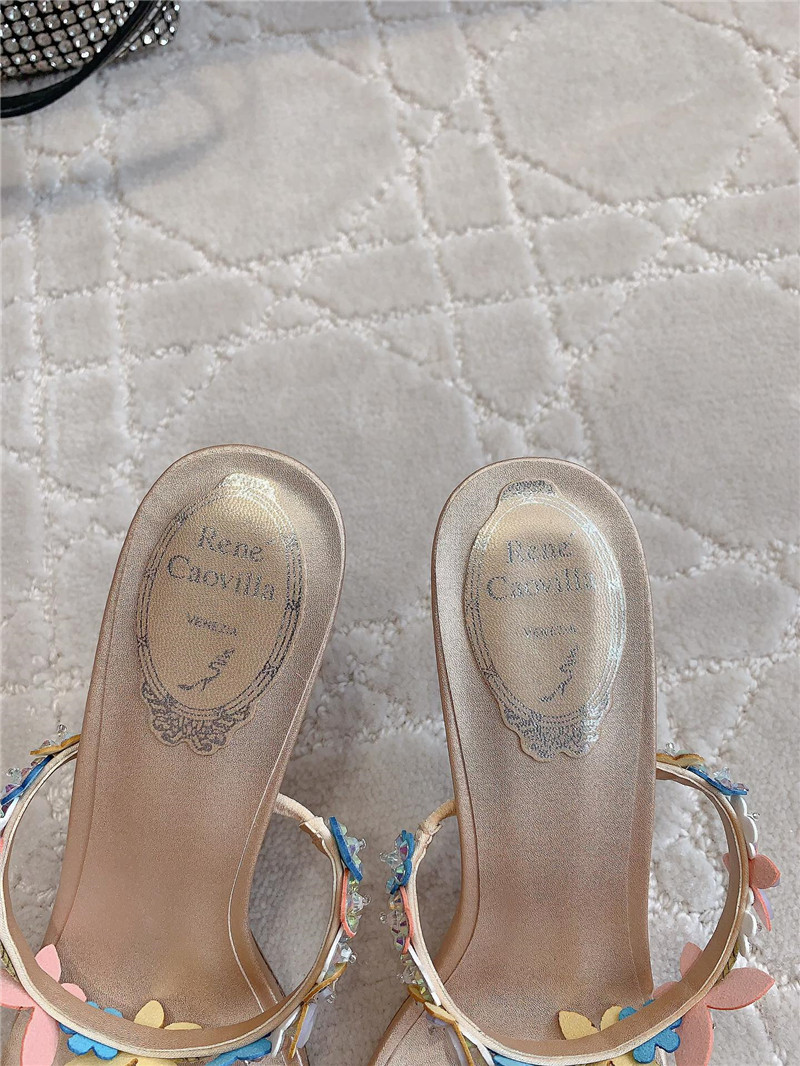 Rene Caovilla Jeweled Eden Nude Slider Sandal