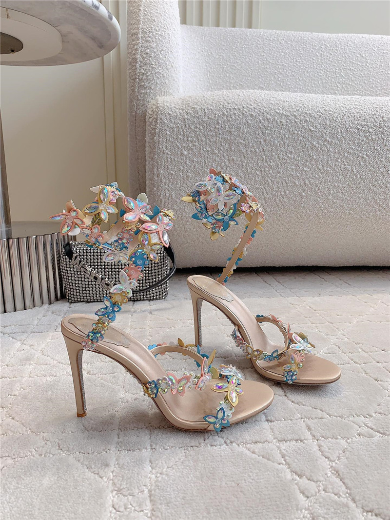 Rene Caovilla Jeweled Eden Nude Sandal 105