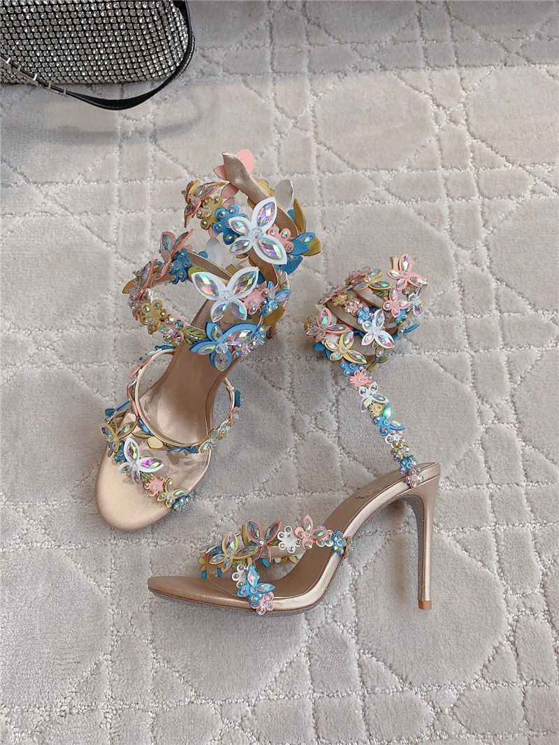 Rene Caovilla Jeweled Eden Nude Sandal 105