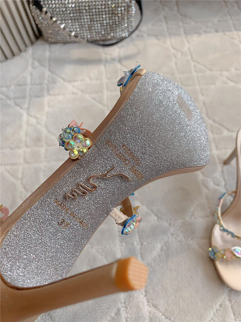 Rene Caovilla Jeweled Eden Nude Sandal 105