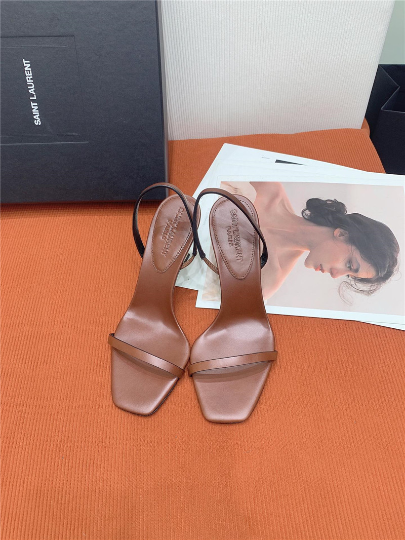 Sa1nt Lau*nt opyum slingback in brown glazed leather