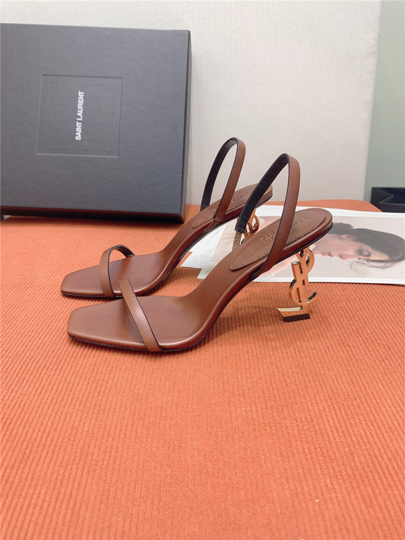 Sa1nt Lau*nt opyum slingback in brown glazed leather