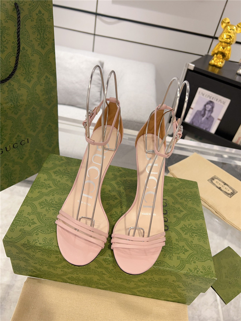 Gvc*1 gg pink metallic strappy heel sandals