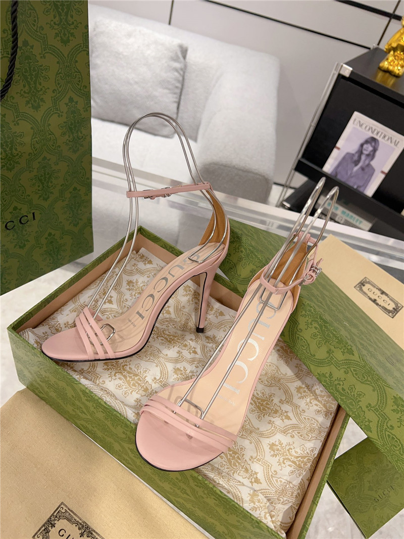 Gvc*1 gg pink metallic strappy heel sandals