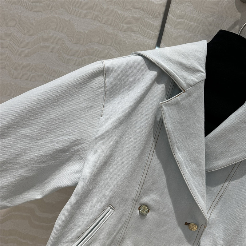 Ch**el navy collar denim jacket replica clothing sites