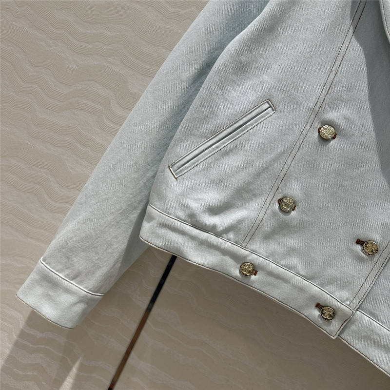 Ch**el navy collar denim jacket replica clothing sites